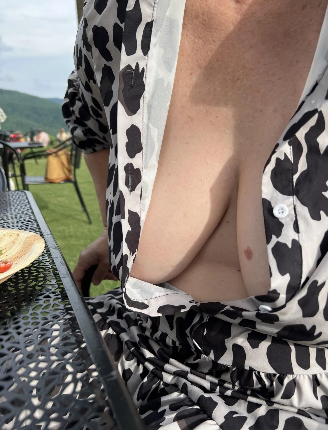 Visiting a winery in a Holstein dress