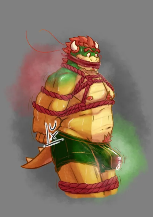 Bowser tied up (artist: me)