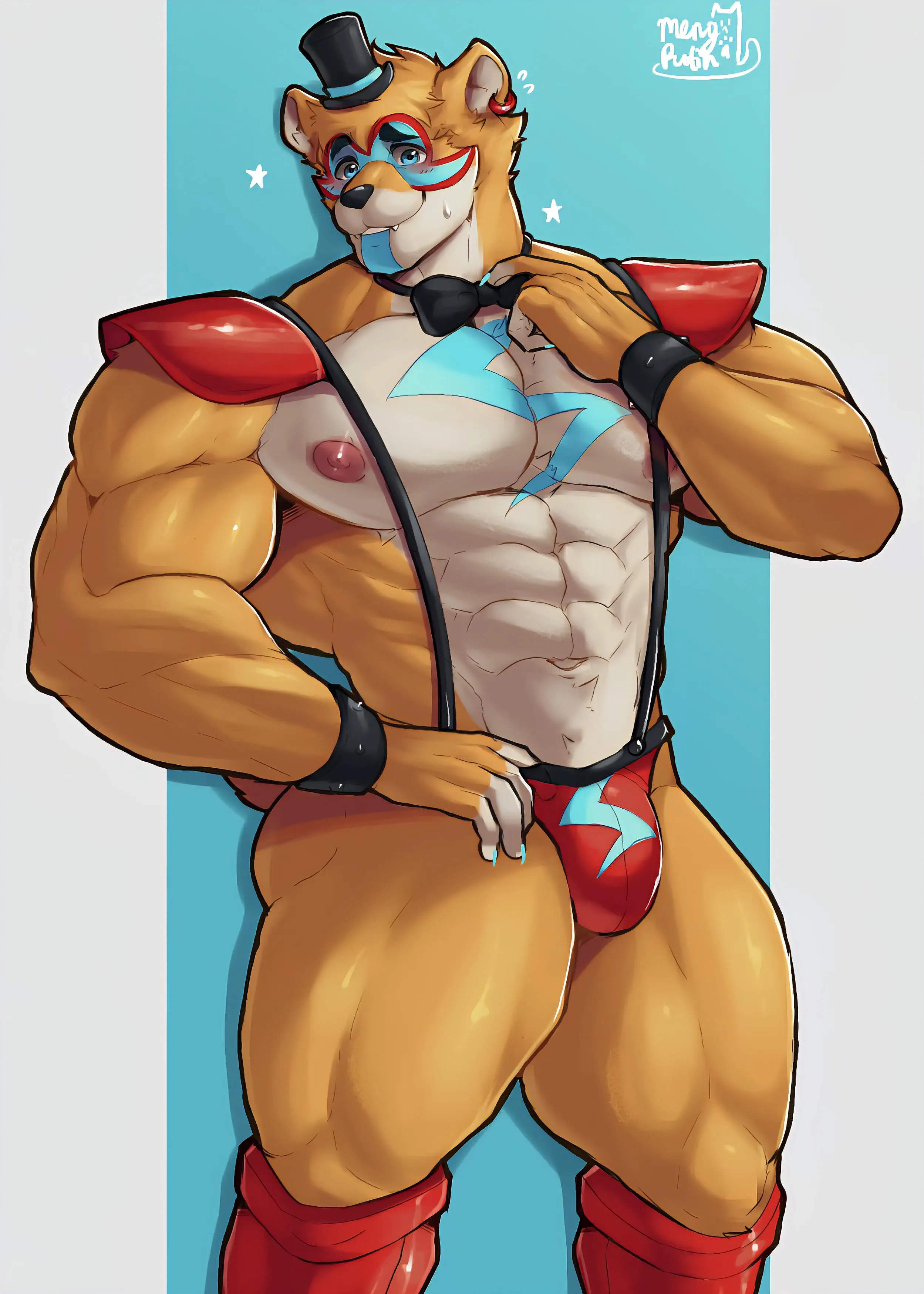 Glamrock Freddy Gay Porn (Artist @dawhitecatto)