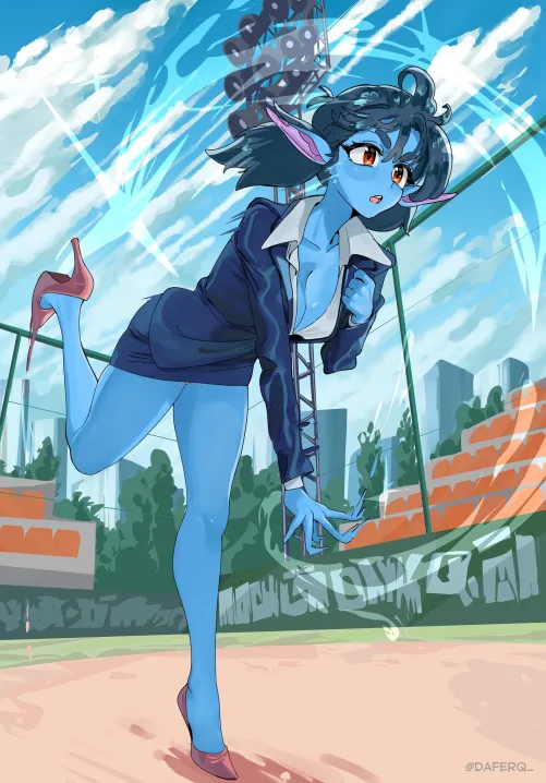 Office Lady Throws The First Pitch [Original]