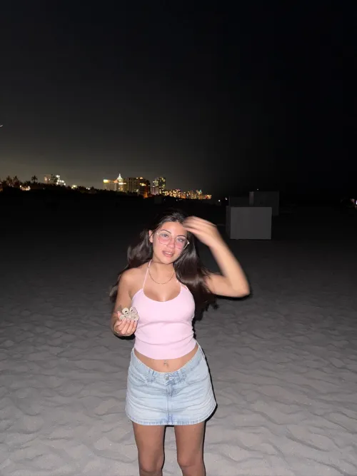 Sweet innocent girl having fun at the beach
