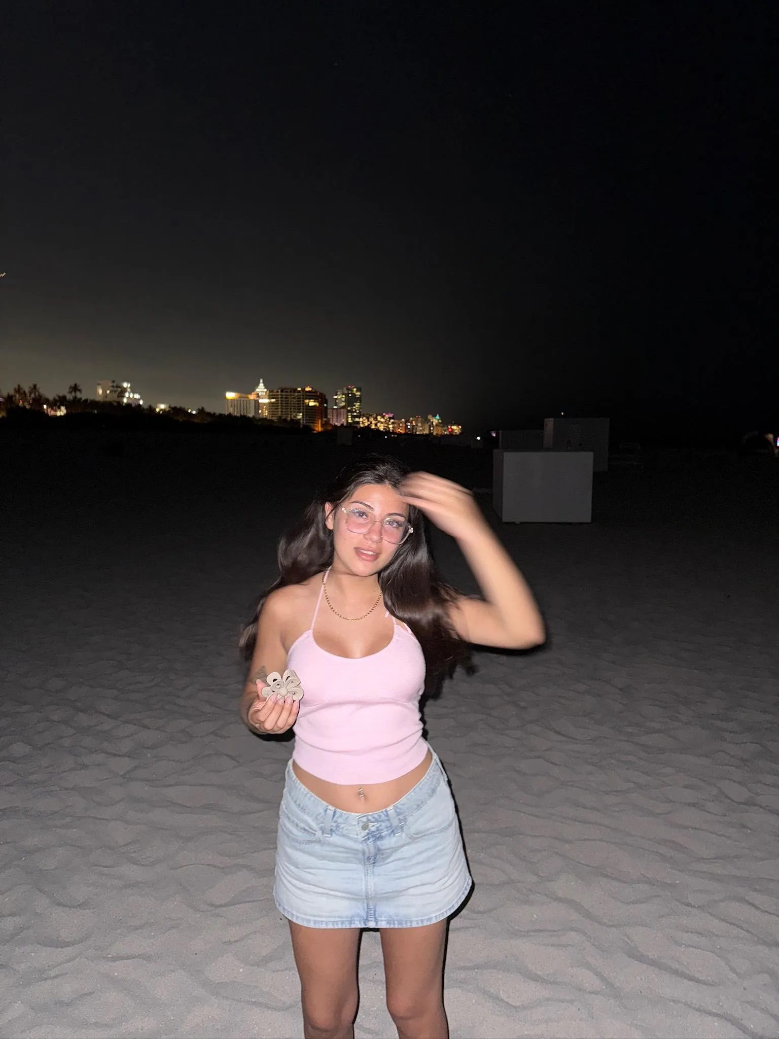Sweet innocent girl having fun at the beach