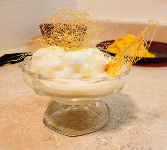 Ile flottante in cum anglaise sauce