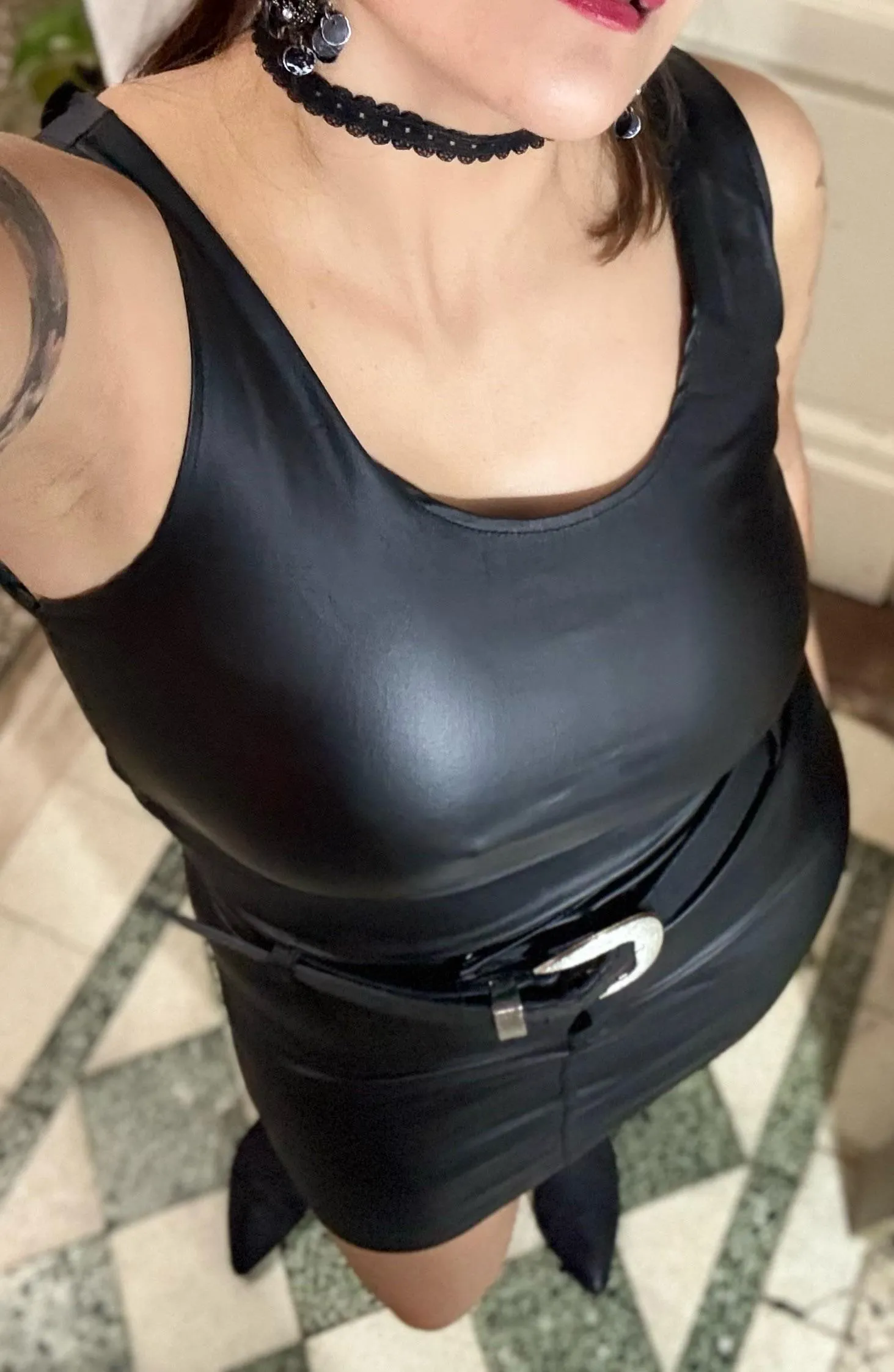 Black and Leather my outfit that I love to wear