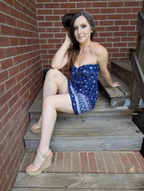 clear wedges with a sundress (44F)