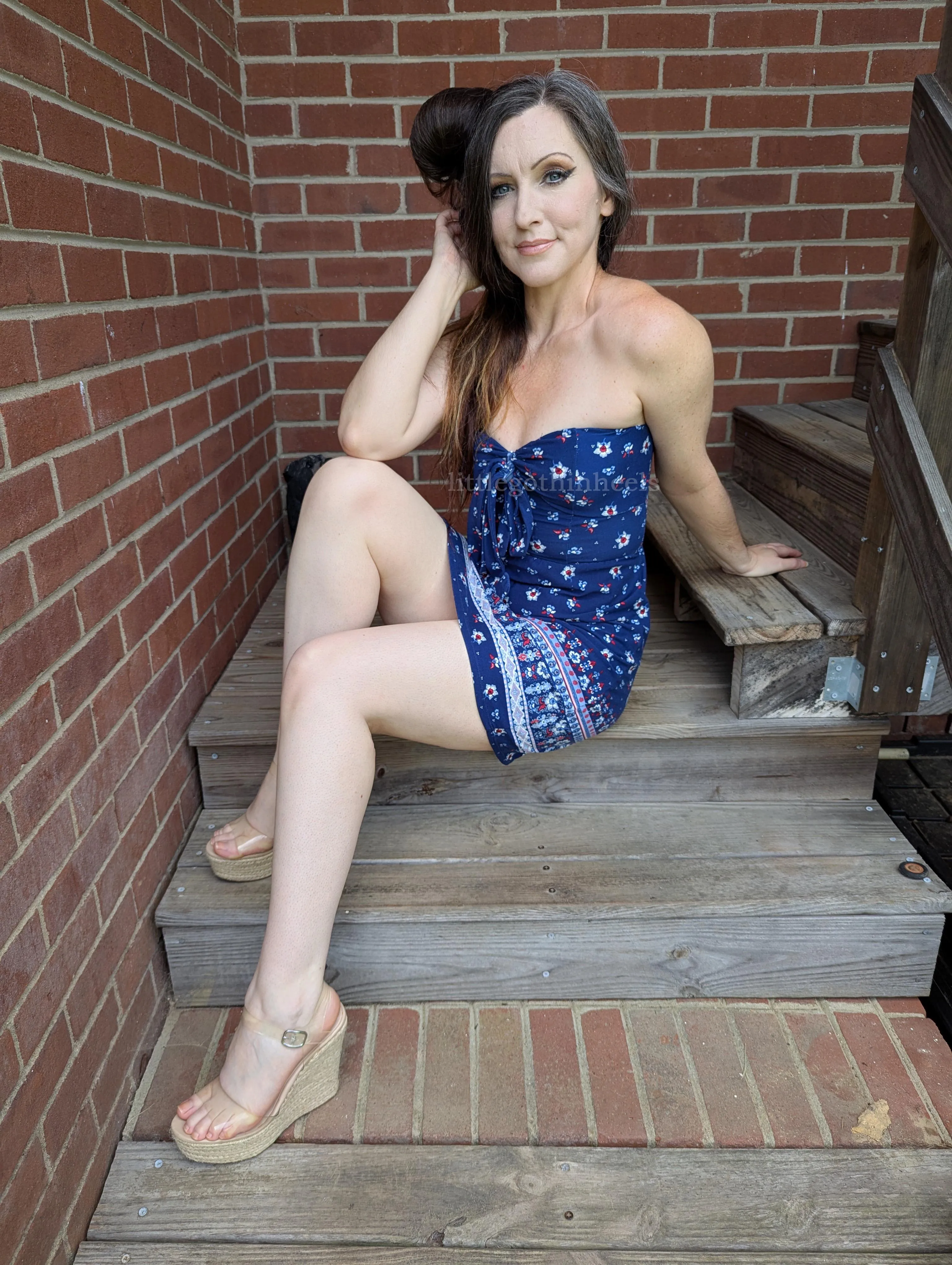 clear wedges with a sundress (44F)