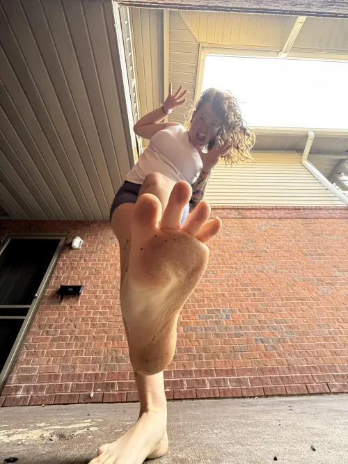 I just woke up and nearly stepped on you—were you trying to sneak a peek again?