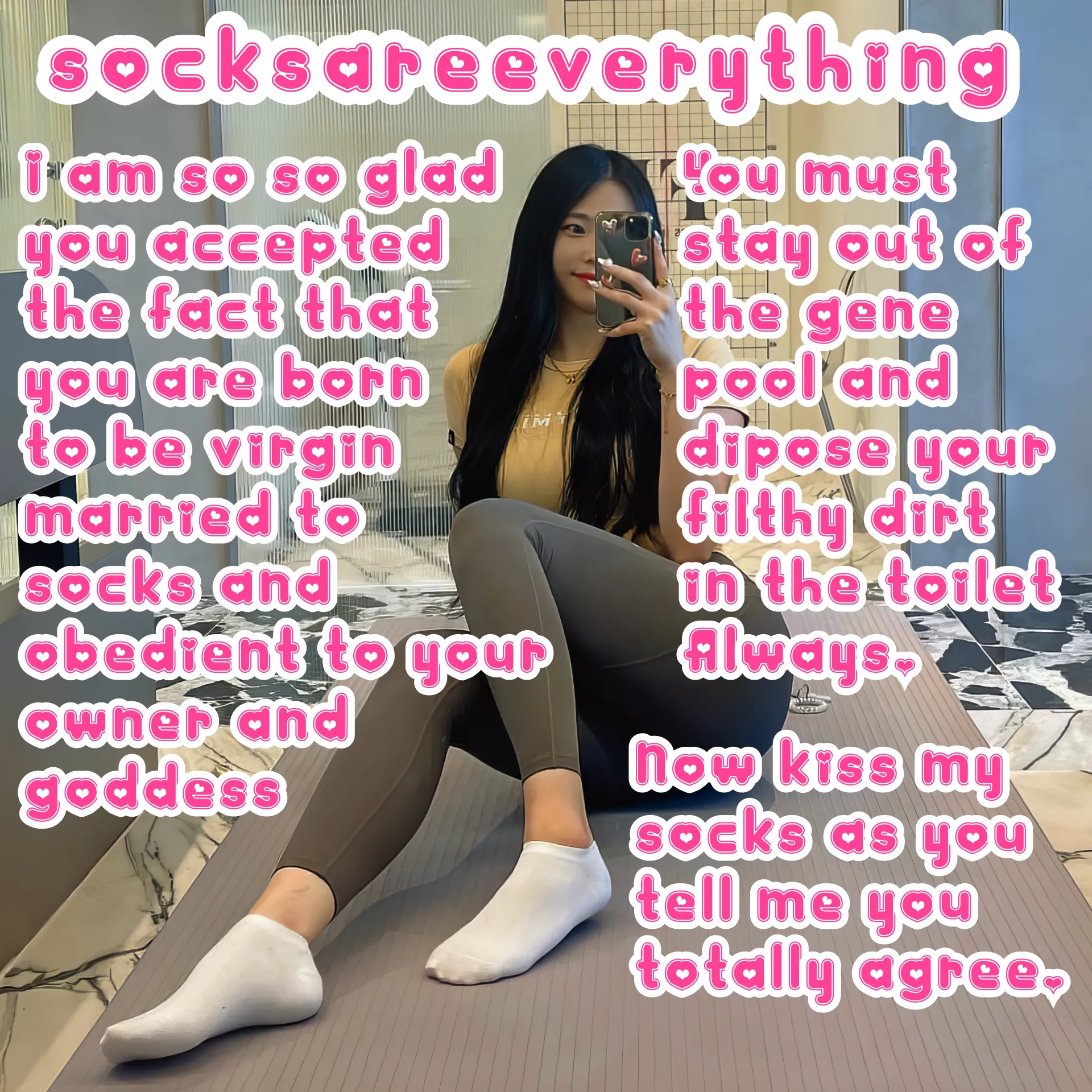 It makes me happy when a little beta loser like you accept the forever pussyfree socks life. Make me happy beta!