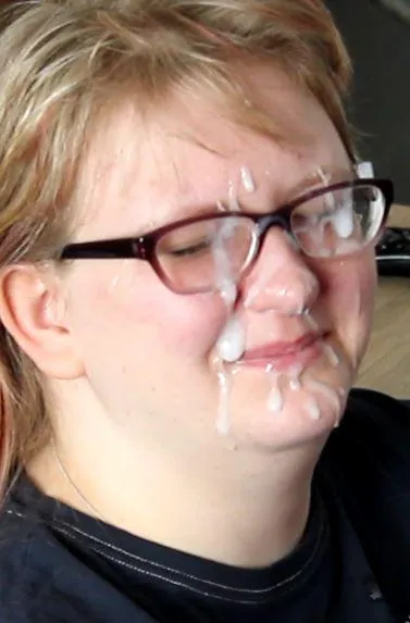 Thick load on her face
