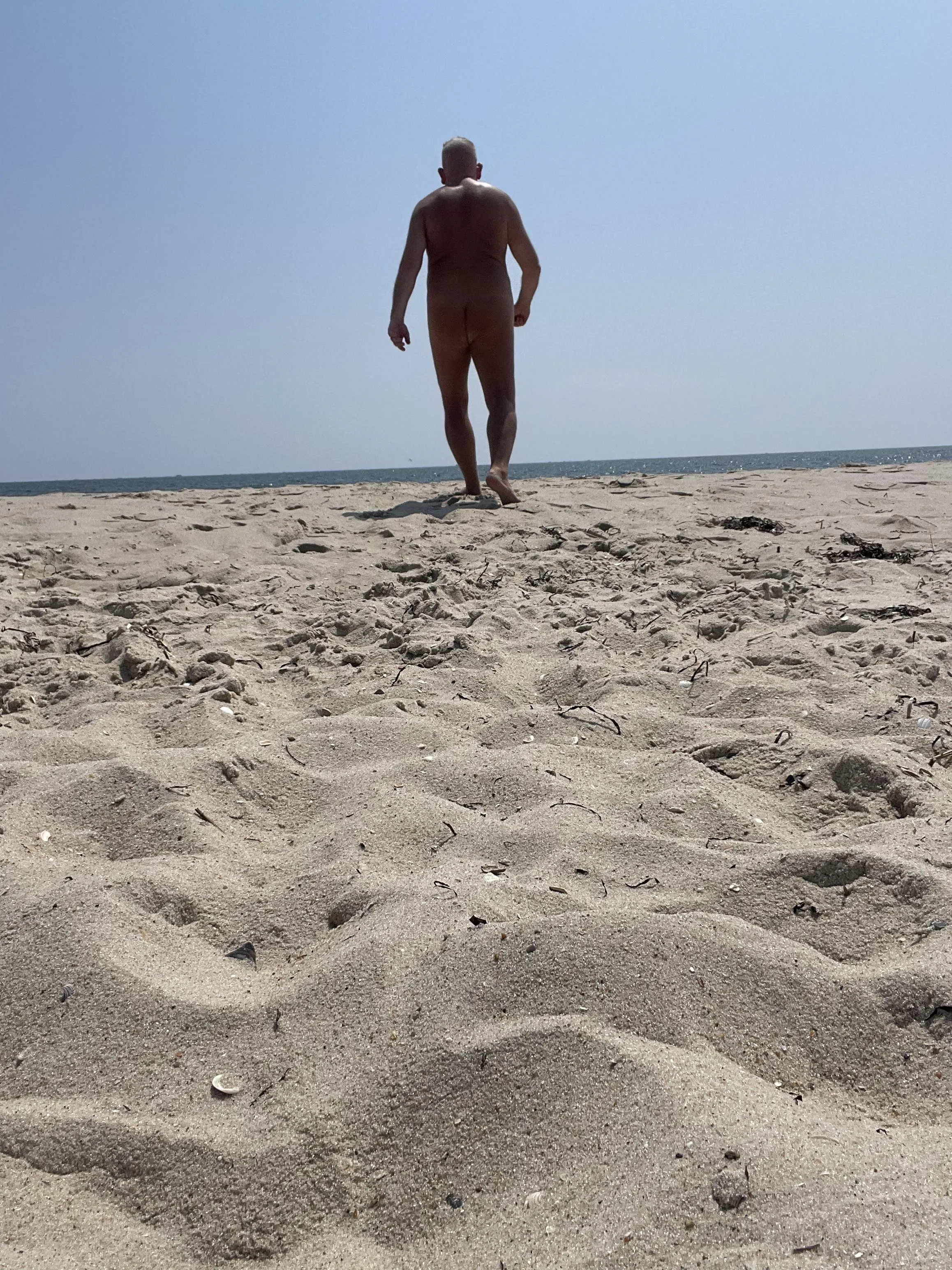 Enjoying the beach in the bright sun