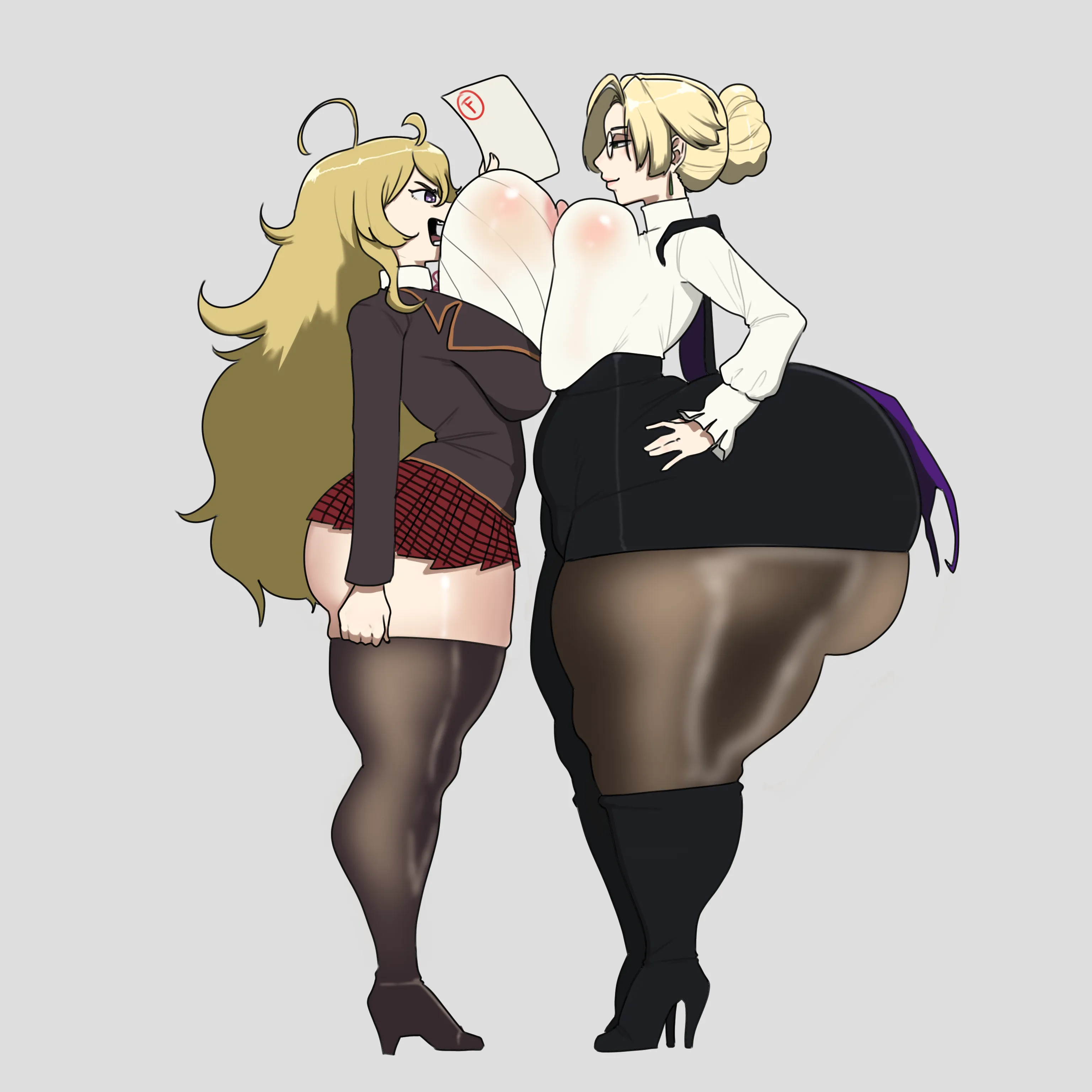 Yang feels her grade is unfair seeing as her tits covered the test and she couldn't see it [Moshi on X]