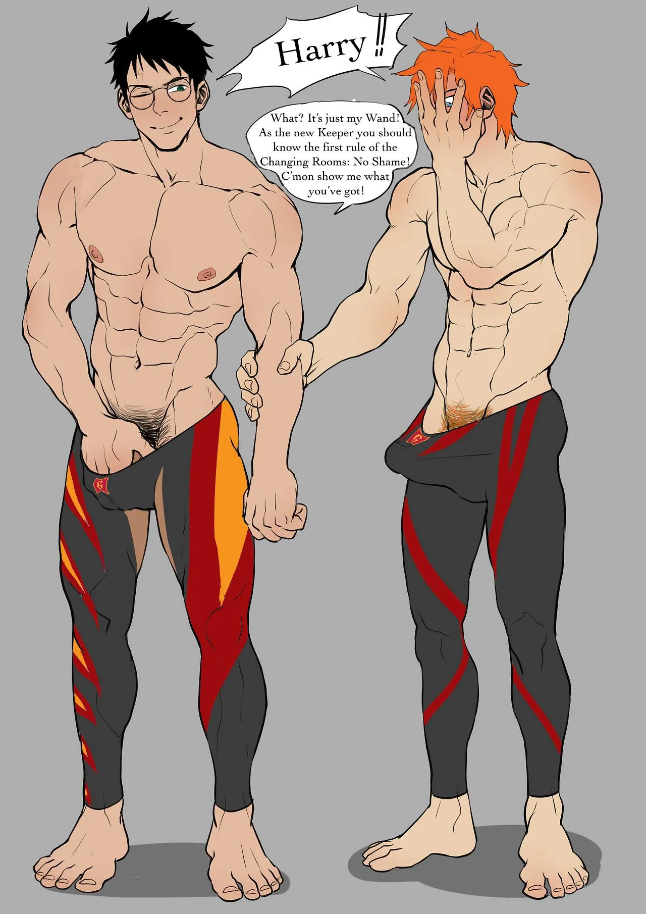 Harry and Ron in the changing room (Suyo)