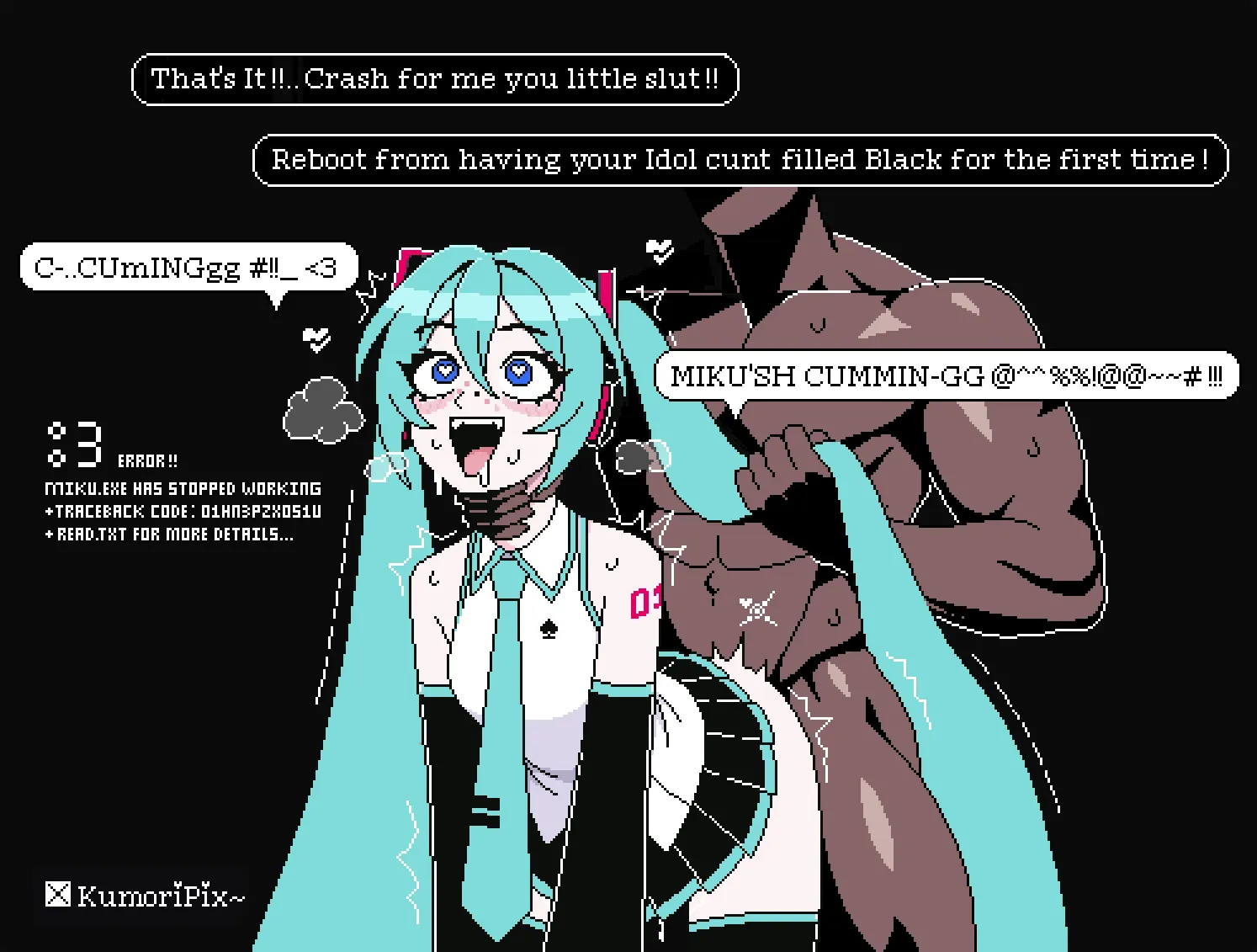 Miku found a 'Glitch' in her code Backstage... (KumoriPix)🖤
