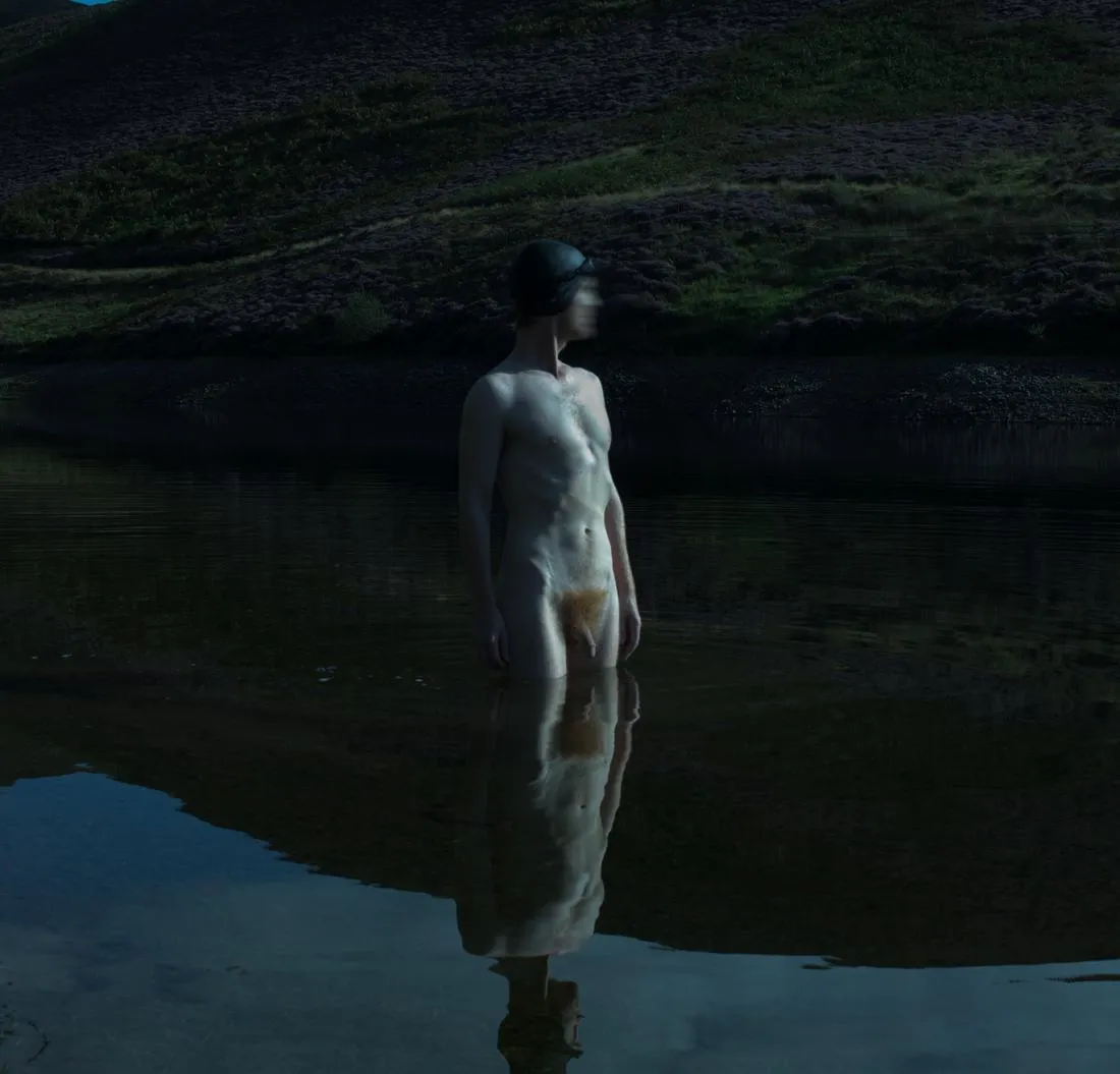 A moonlit early evening's swim