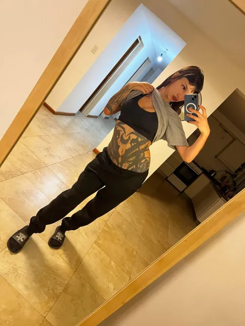 Admiring the view in the mirror