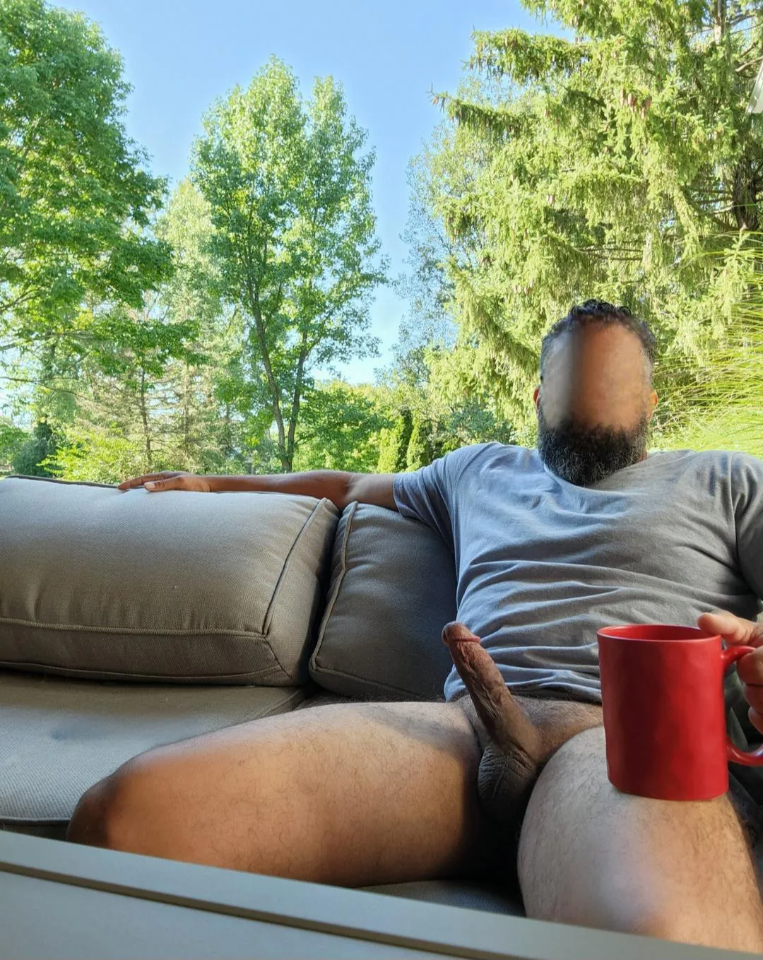 Coffee on the patio. Hope the neighbors don't mind [50]