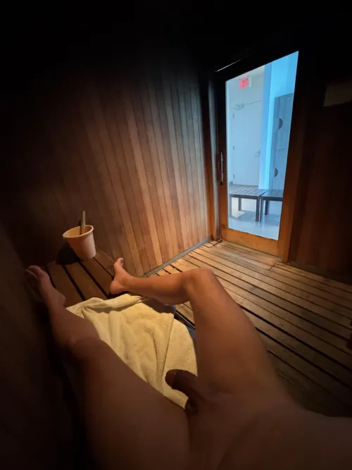 Hanging out in sauna in Miami.