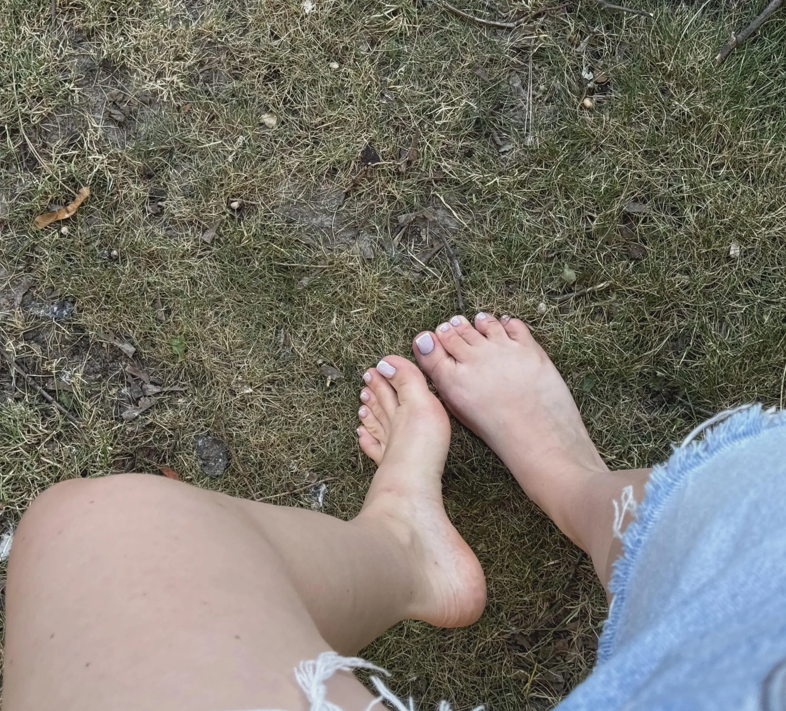 I like to walk barefoot on the grass