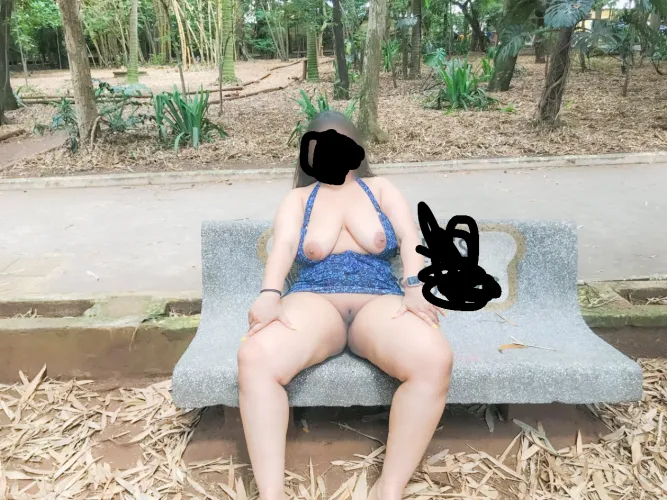 I took my wife out in a park without bra and panties and took them off. I was taking photos in such a way that she was looking around to see if there was anyone around.