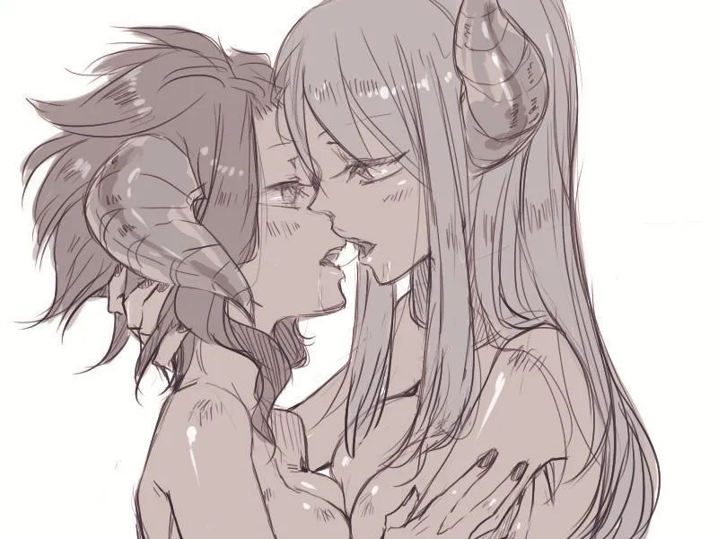 Lucy and Levy kiss… as demons (boz_kun) [Fairy Tail]