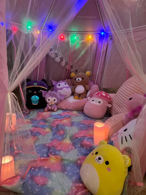 My new tent set up!! What else should I add?🥹🧸🎪