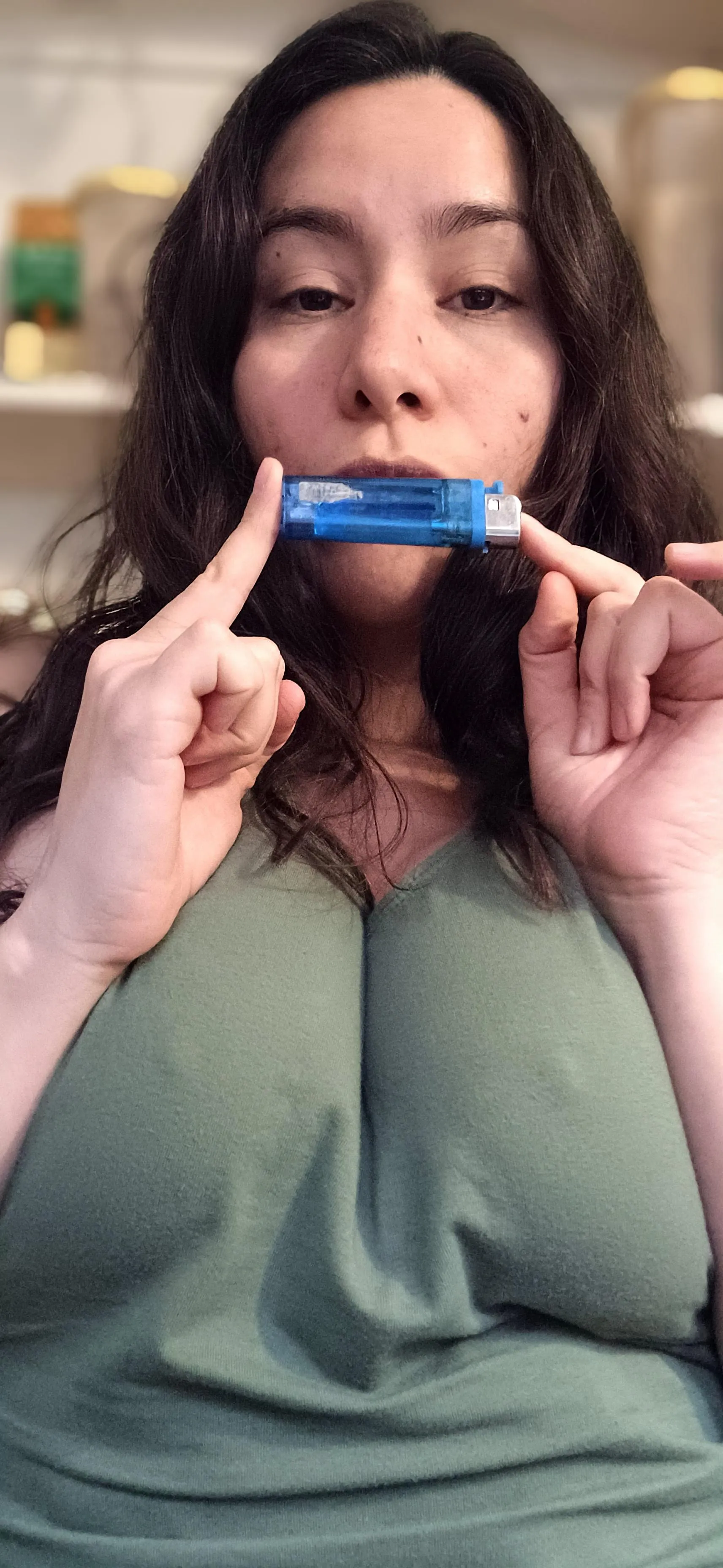 Next to the lighter your cock looks like the mini version...😂