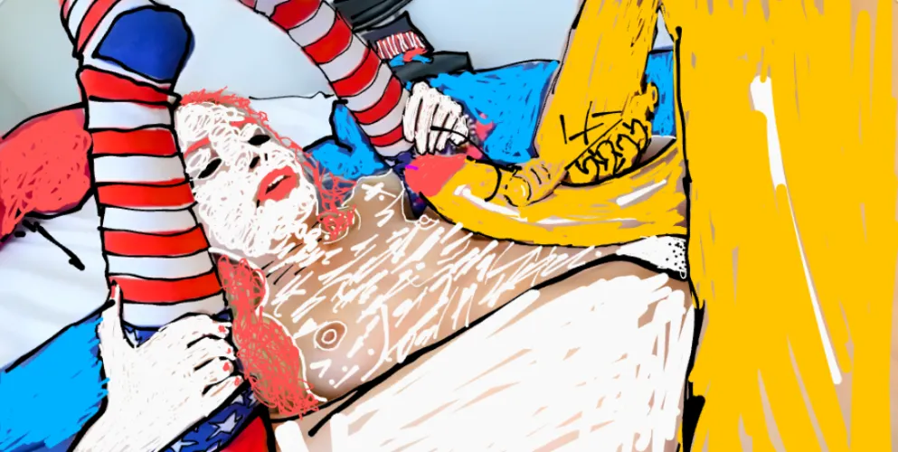 Not quite a hand drawn but a funny draw over none the less