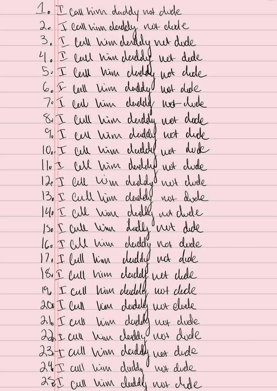 Note to self: don't call daddy dude