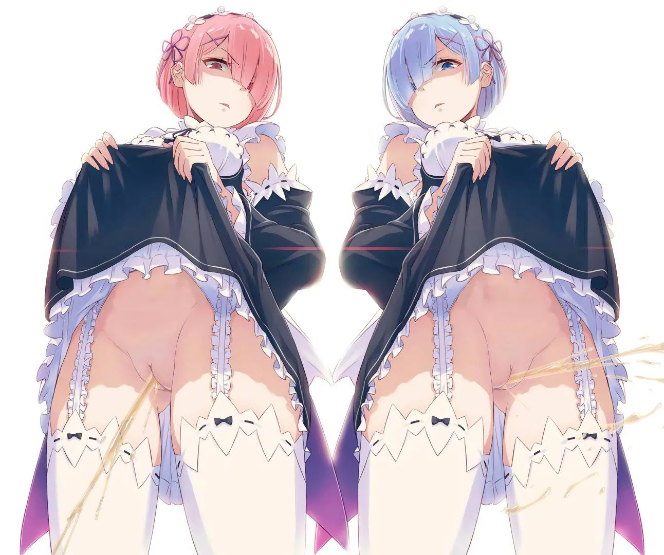 Ram and Rem wetting the floor