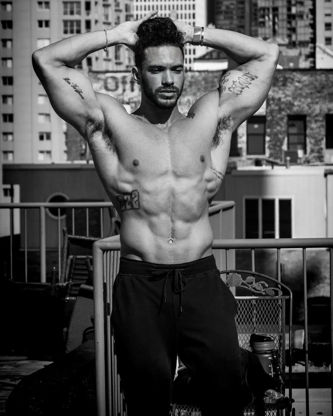 Rooftop yoga session