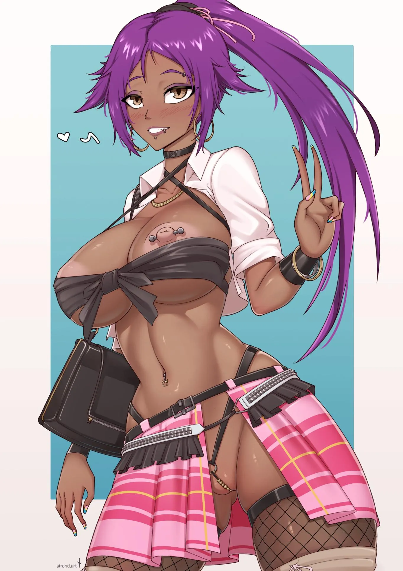 Yoruichi showing off her new outfit (StrondOfLimr)