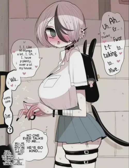 (F4A) you get partnered with the weird girl in your class. She’s desperate to make a friend.