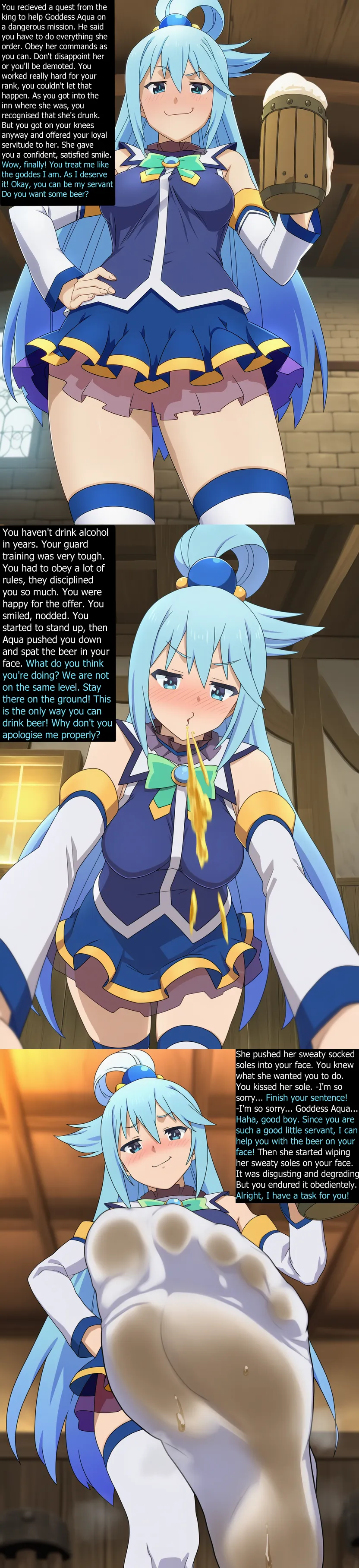 Goddess Aqua's new servant [Feet] [Spit]
