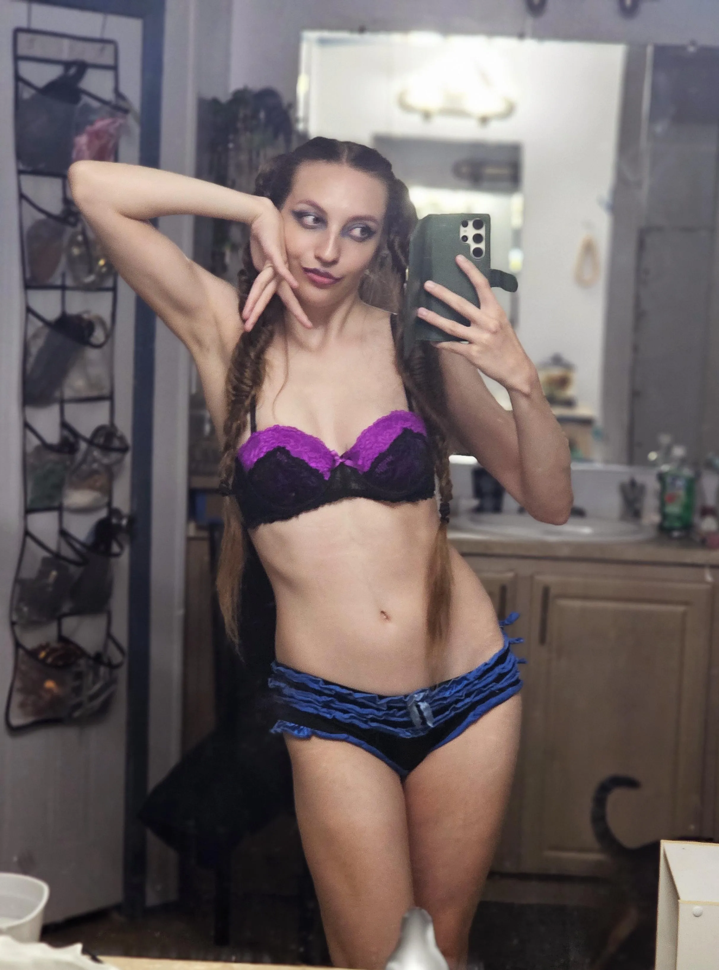 Harlequin vibes with double helix braids