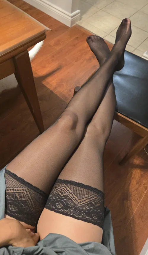 Relaxing in my stockings..