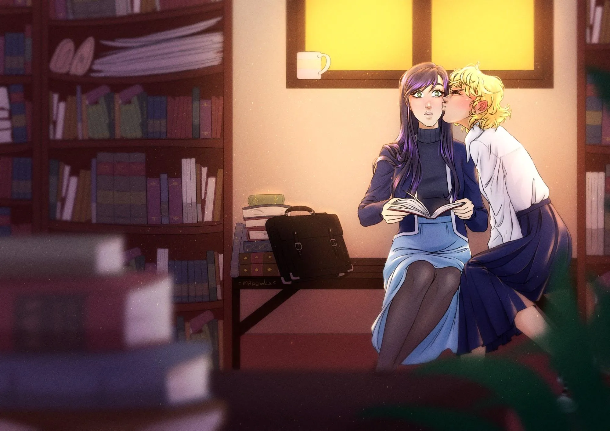 ✨Sapphic Bookstore Bliss✨(Madamka) [Susuhara is a Demon]