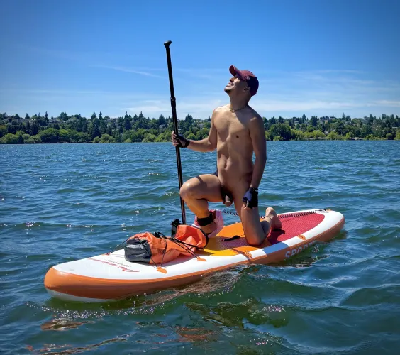 I love naked paddle boarding