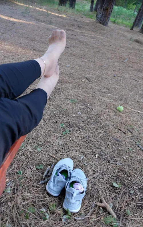 Taking a short break while hiking!