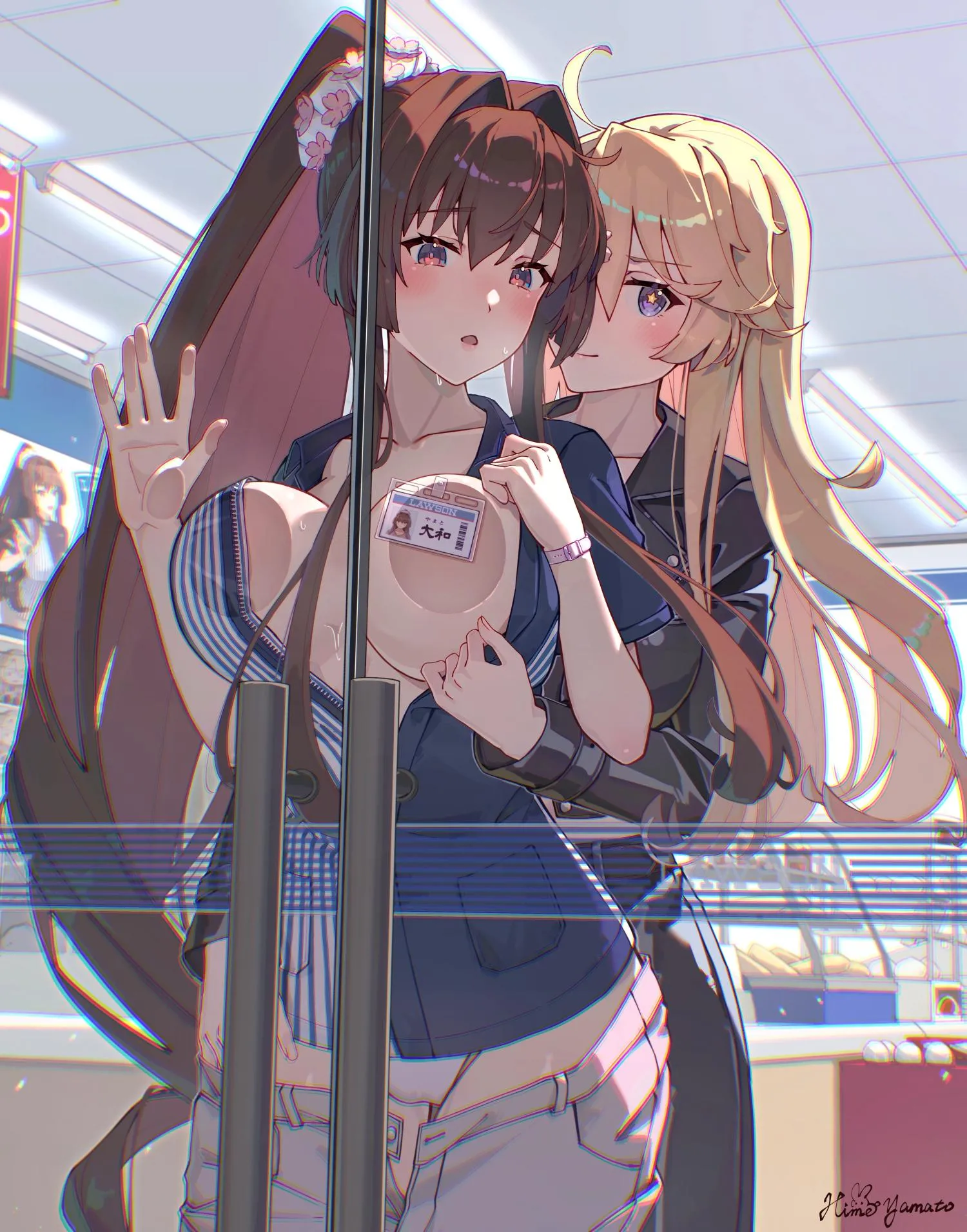 Yamato and Iowa working at the convenience store