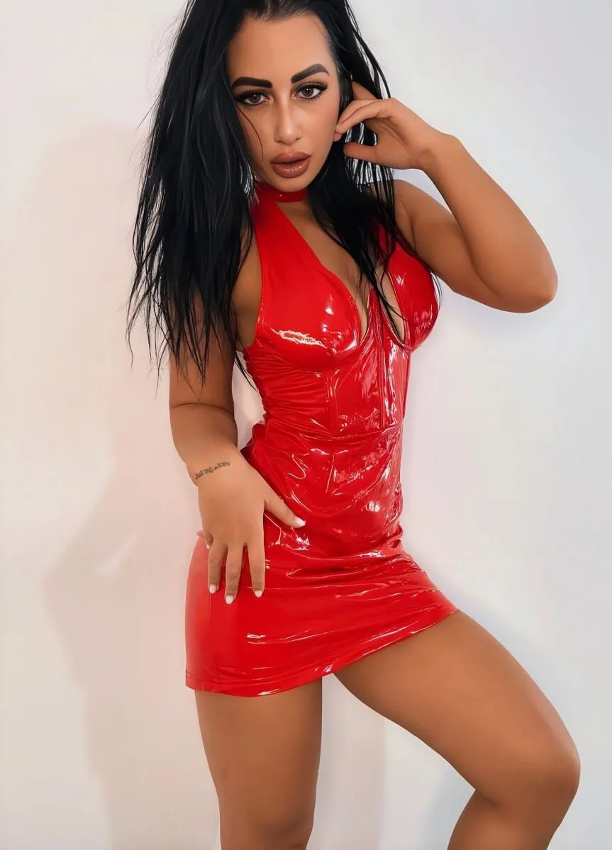 You must be dying to see me in this shiny dress, aren't you? It's like a magnet for your eyes, pulling you closer with every step I take.