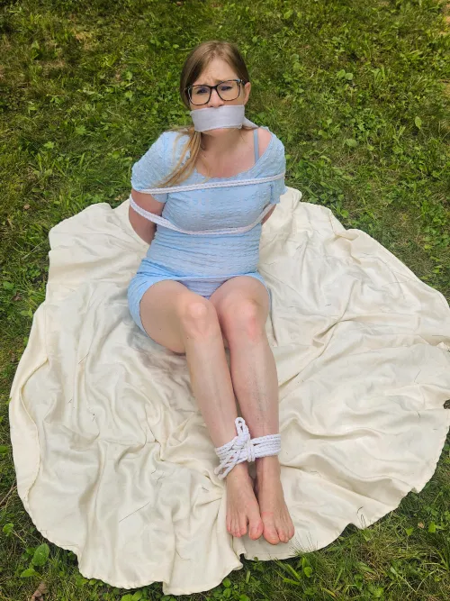 Caught and tied in the woods!