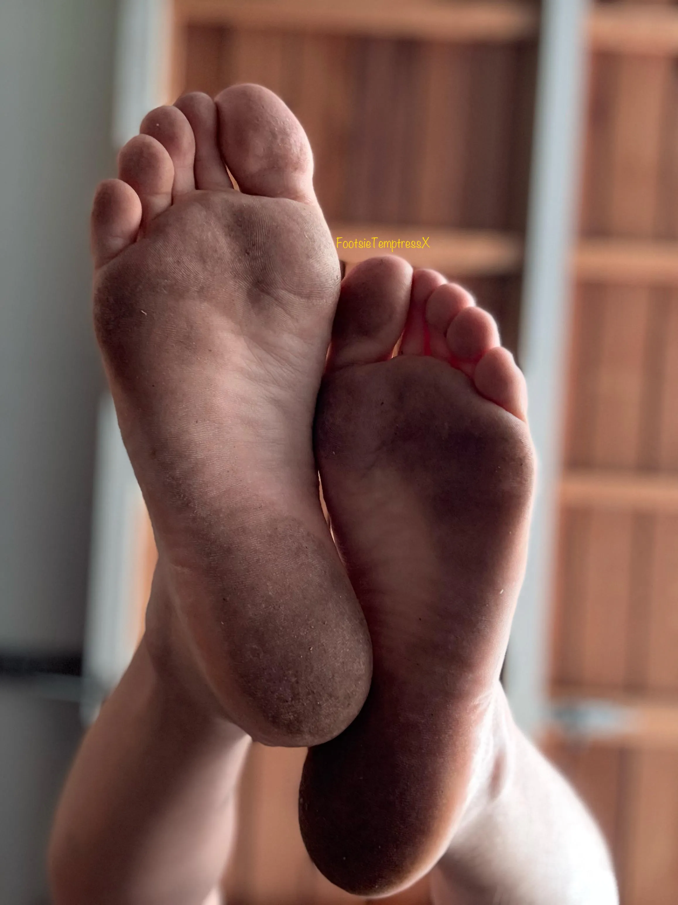 My dirty soles after walking barefoot for hours 👣