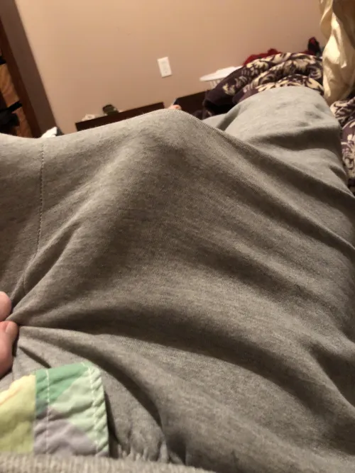 A huge cock leaves a huge outline