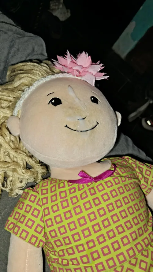 Facial on my big rag doll