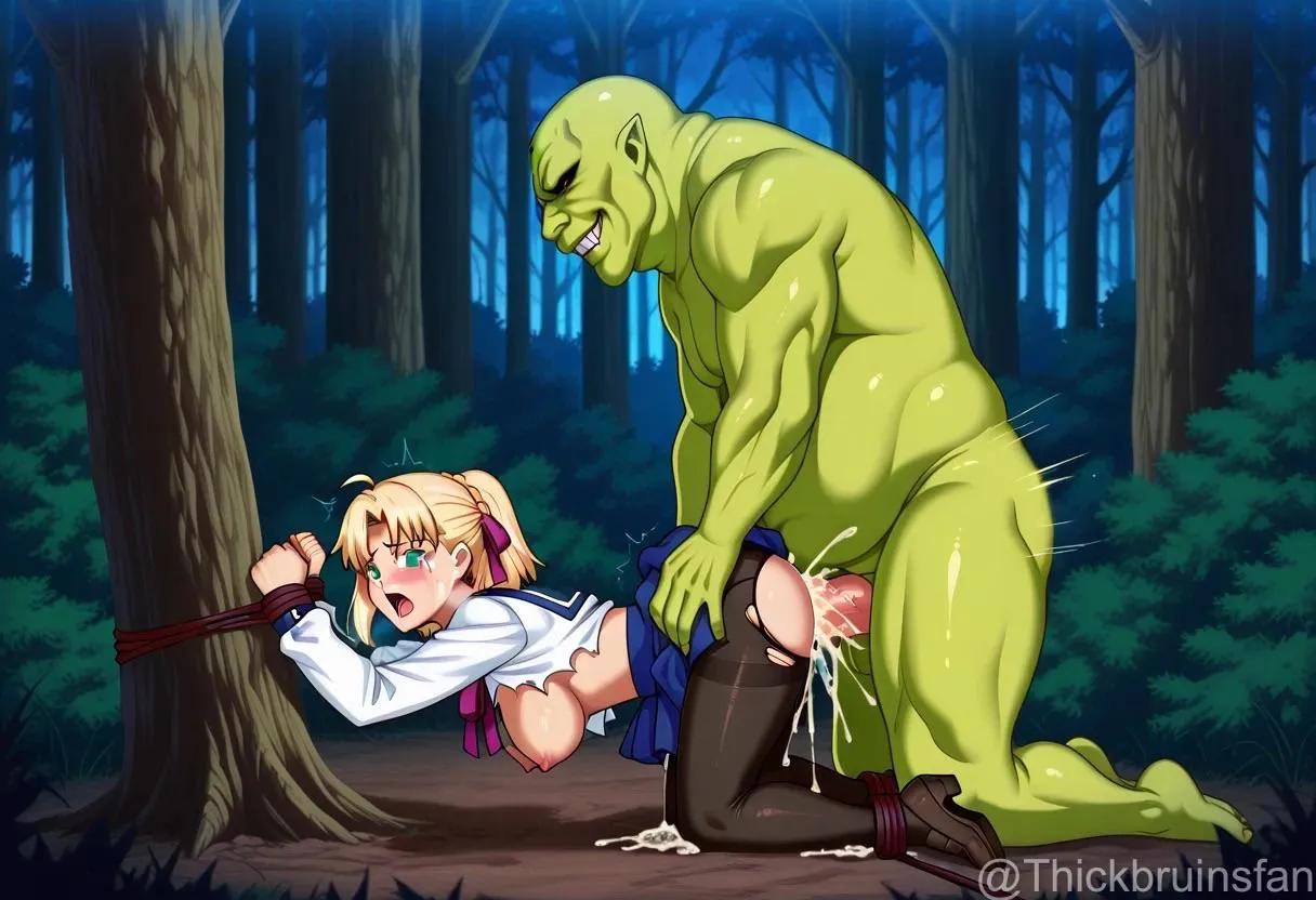 Monster having way with kidnapped woman Monster having way with kidnapped woman