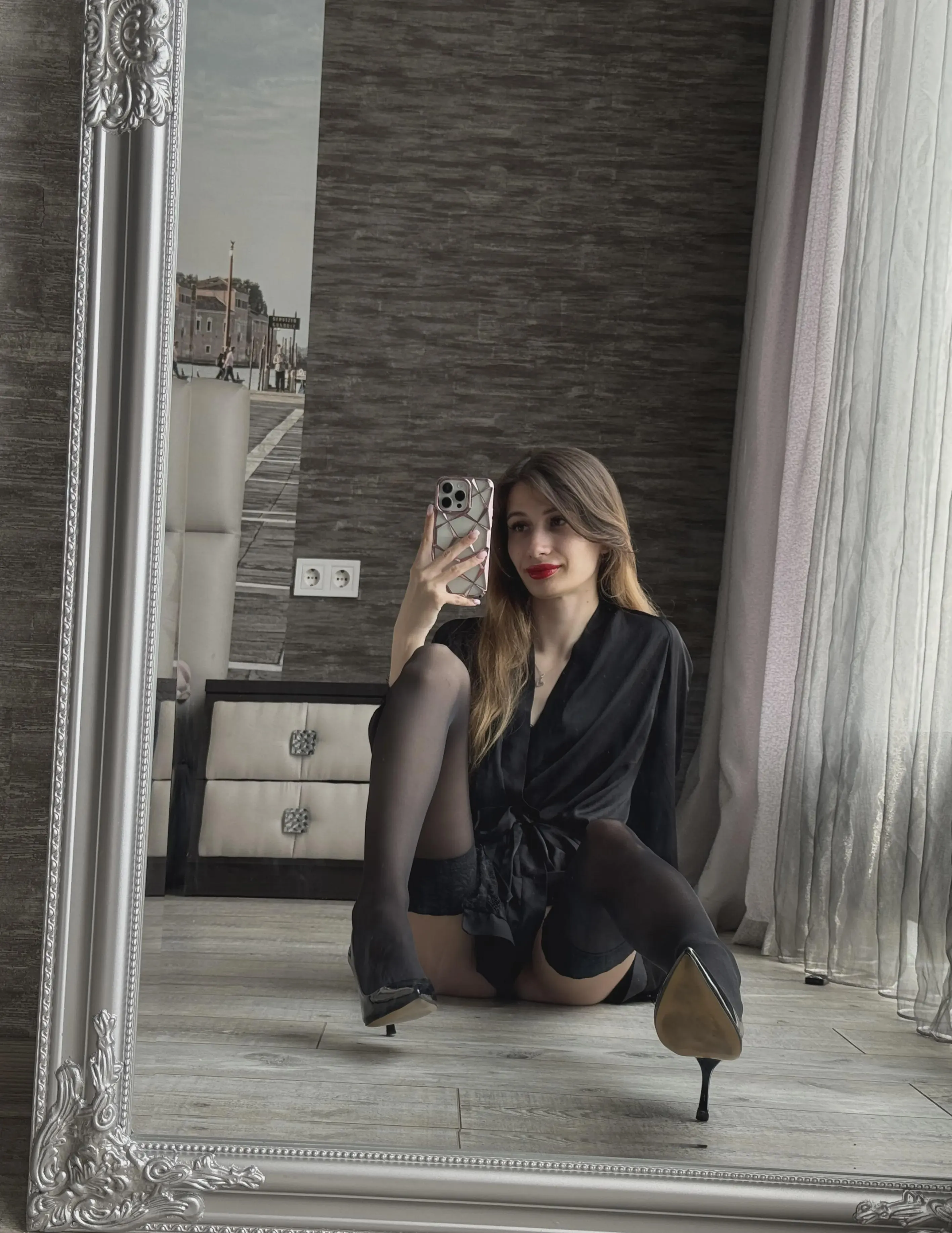 take everything else off but leave the heels on