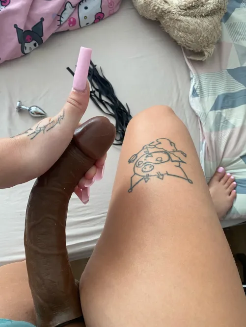 Will you spread it wide and let me train you for a real cock?