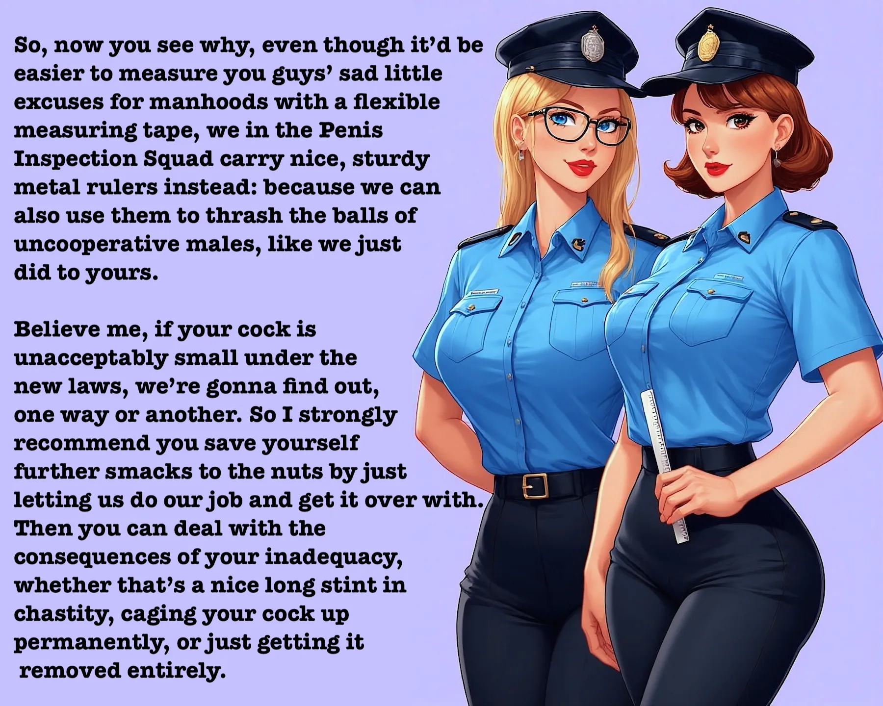 Why they carry metal rulers [AI Image] (punishment81 on ImageFap)