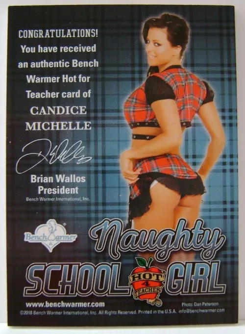 Candice Michelle Naughty School Girl Card