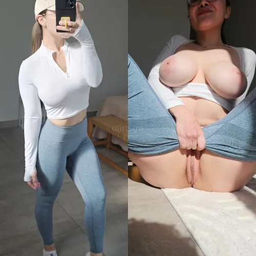 Peeling off my yoga pants after a workout feels so satisfying